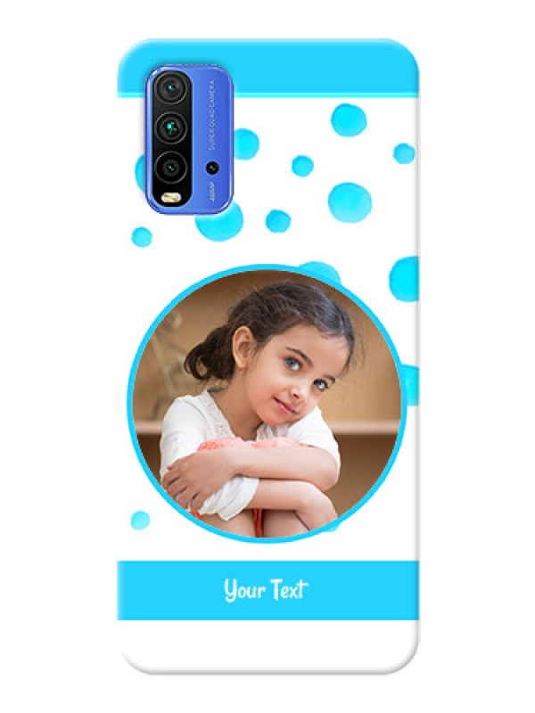 Custom Redmi 9 Power Custom Phone Covers: Blue Bubbles Pattern Design