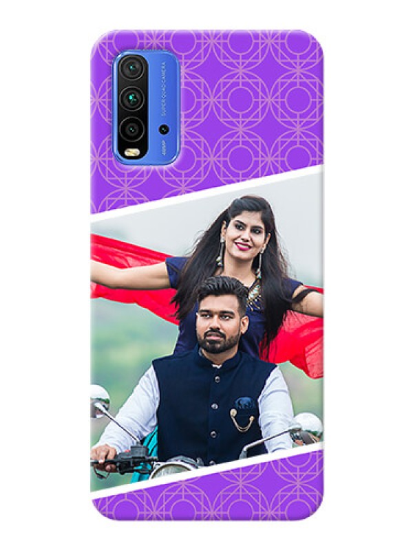 Custom Redmi 9 Power mobile back covers online: violet Pattern Design