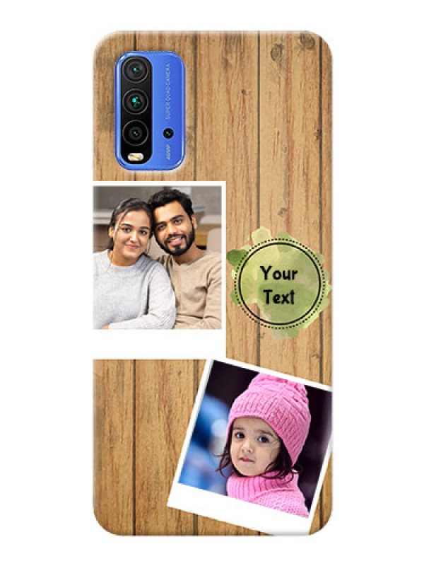 Custom Redmi 9 Power Custom Mobile Phone Covers: Wooden Texture Design