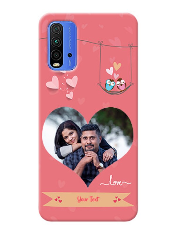 Custom Redmi 9 Power custom phone covers: Peach Color Love Design 