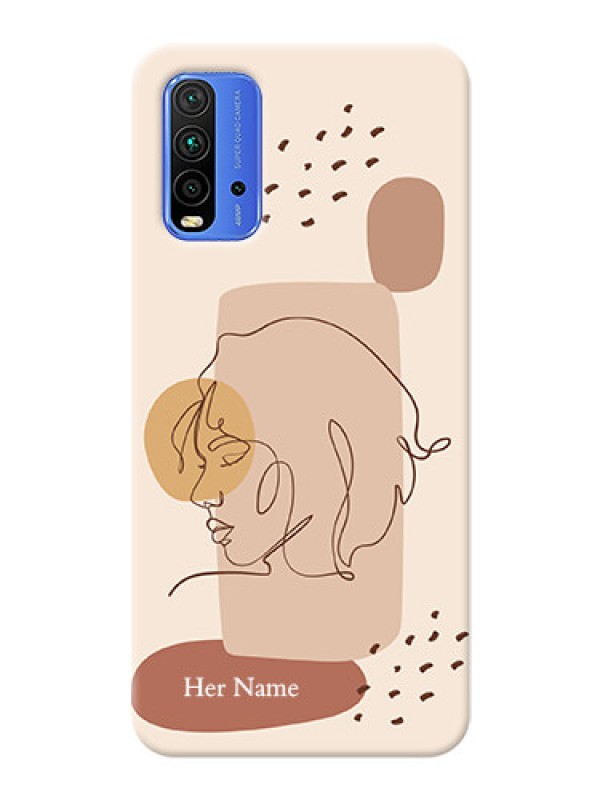 Custom Redmi 9 Power Custom Phone Covers: Calm Woman line art Design
