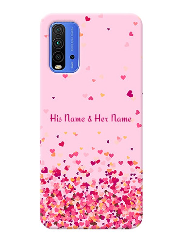 Custom Redmi 9 Power Phone Back Covers: Floating Hearts Design