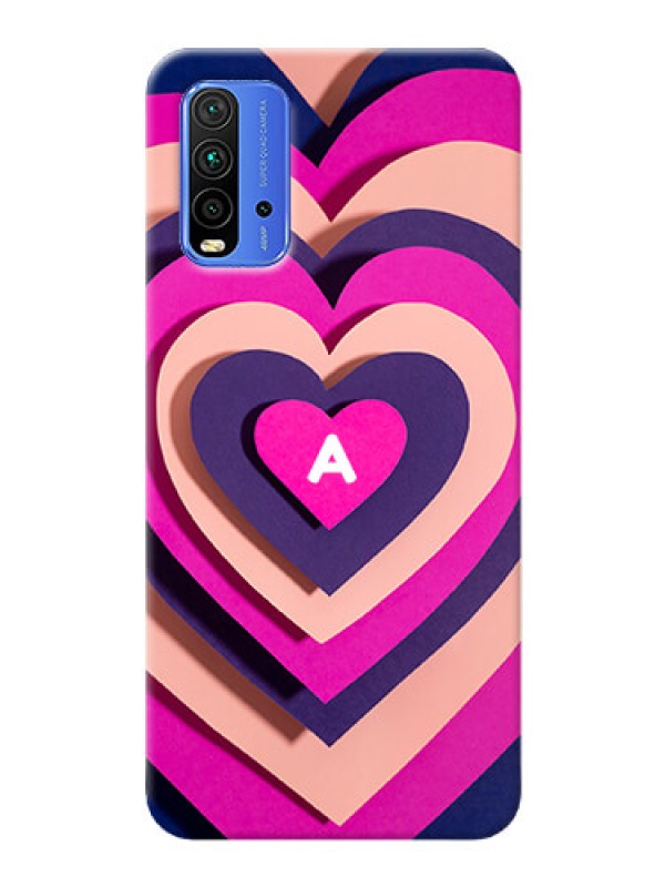 Custom Redmi 9 Power Custom Mobile Case with Cute Heart Pattern Design