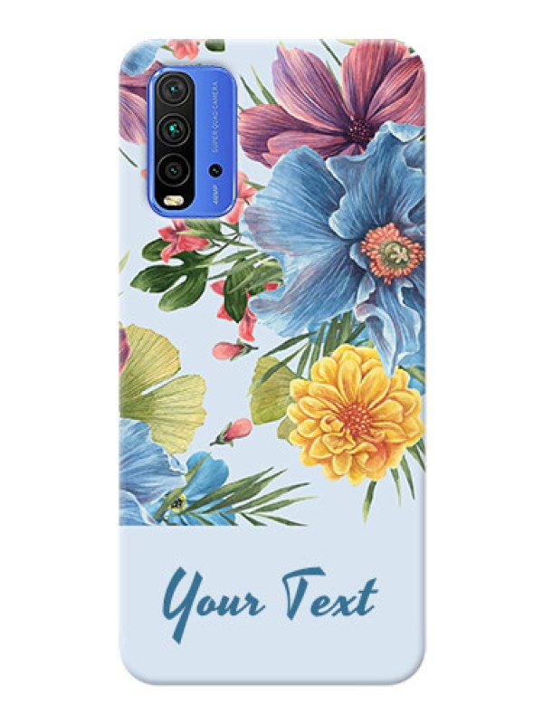 Custom Redmi 9 Power Custom Phone Cases: Stunning Watercolored Flowers Painting Design