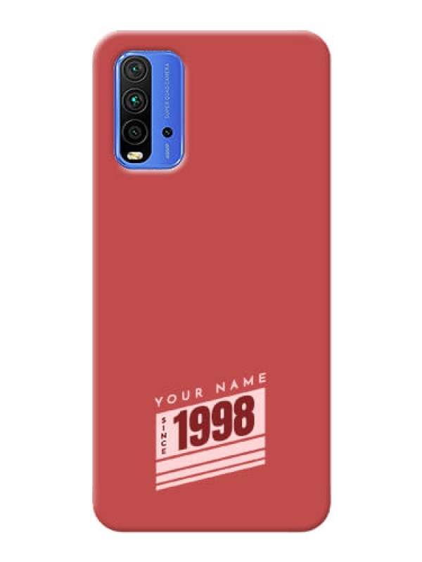 Custom Redmi 9 Power Phone Back Covers: Red custom year of birth Design