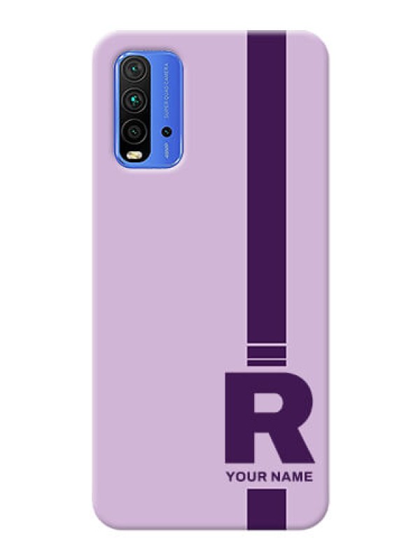 Custom Redmi 9 Power Custom Phone Covers: Simple dual tone stripe with name Design