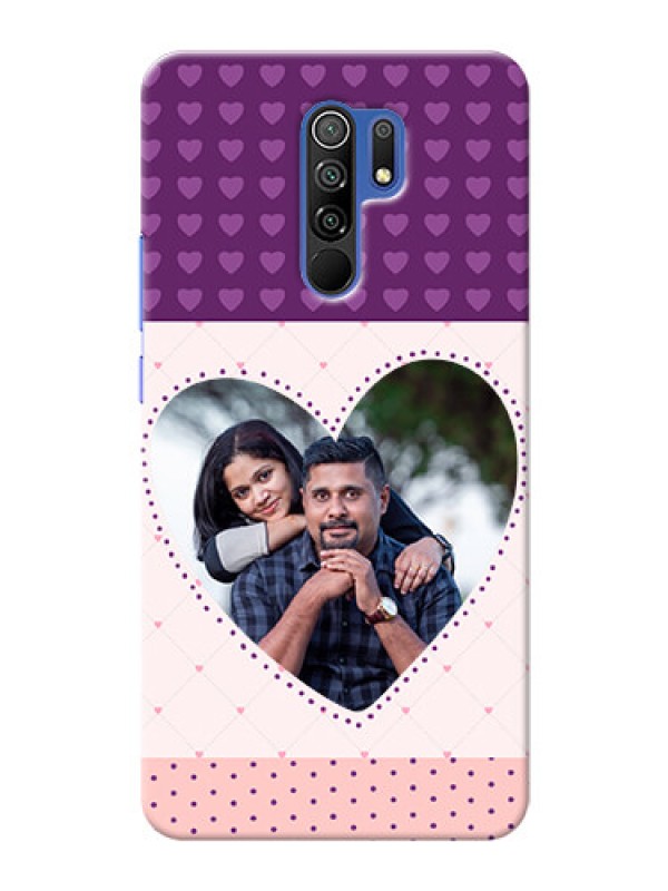 Custom Redmi 9 Prime Mobile Back Covers: Violet Love Dots Design