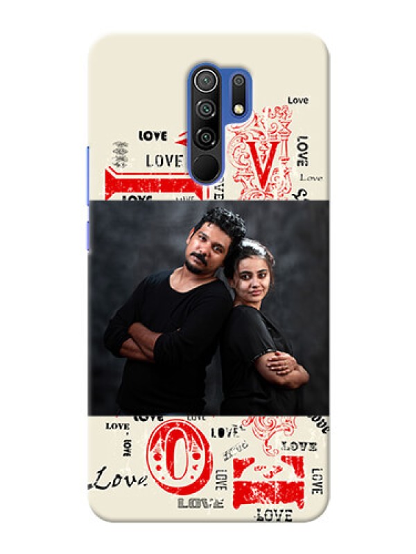 Custom Redmi 9 Prime mobile cases online: Trendy Love Design Case