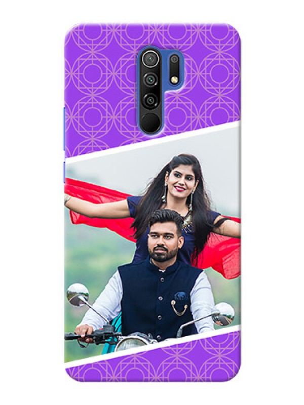 Custom Redmi 9 Prime mobile back covers online: violet Pattern Design