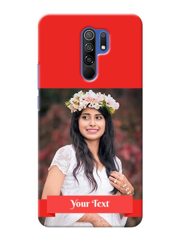 Custom Redmi 9 Prime Personalised mobile covers: Simple Red Color Design