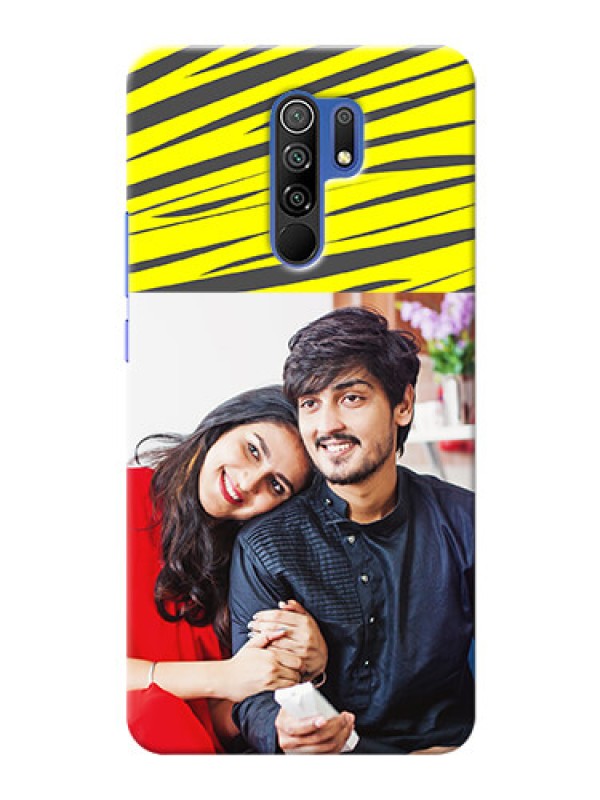 Custom Redmi 9 Prime Personalised mobile covers: Yellow Abstract Design