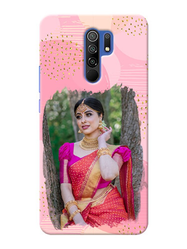 Custom Redmi 9 Prime Phone Covers for Girls: Gold Glitter Splash Design