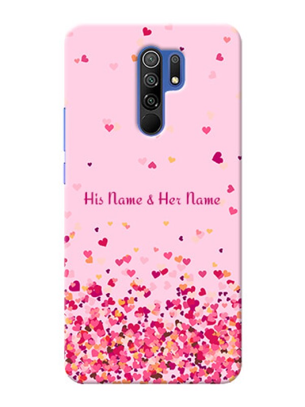 Custom Redmi 9 Prime Phone Back Covers: Floating Hearts Design