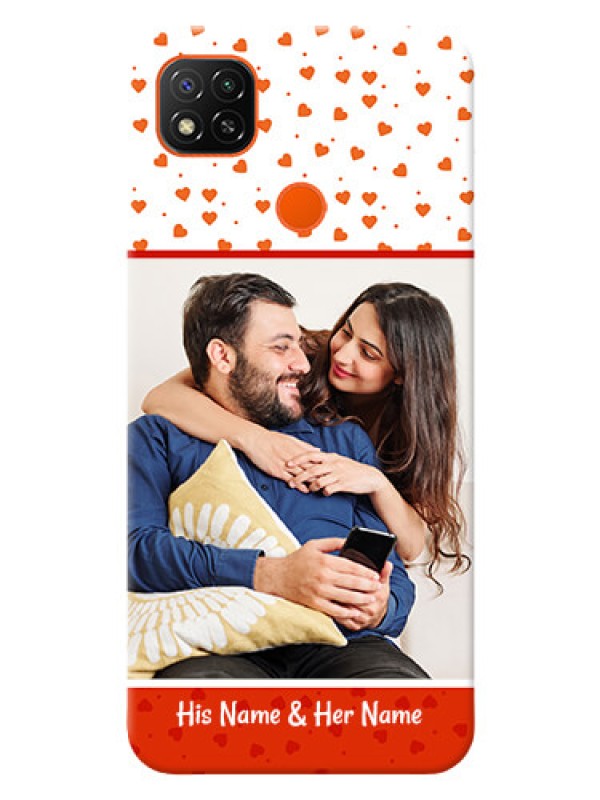 Custom Redmi 9 Phone Back Covers: Orange Love Symbol Design