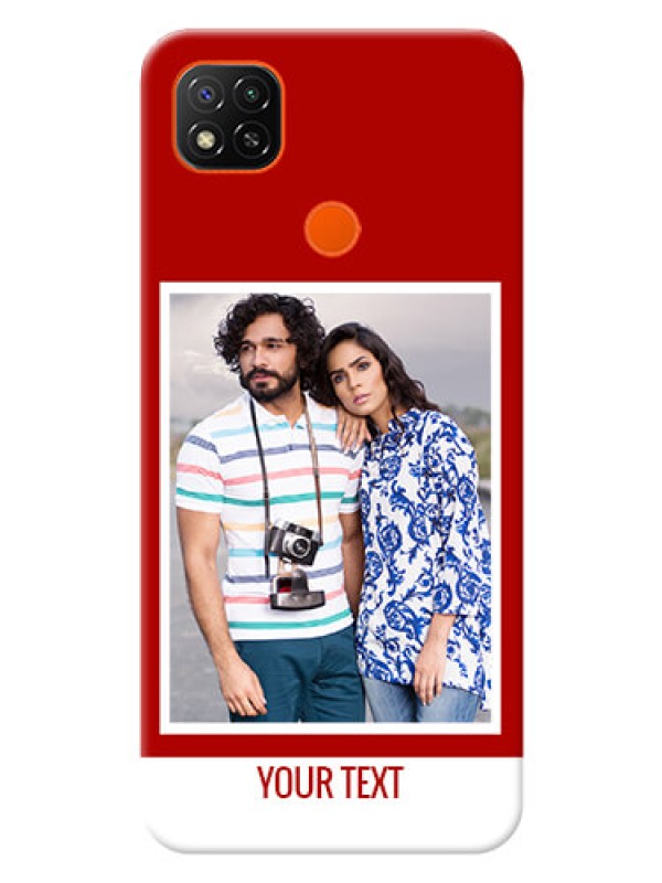 Custom Redmi 9 mobile phone covers: Simple Red Color Design