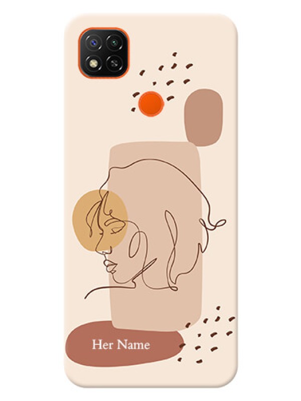 Custom Redmi 9 Custom Phone Covers: Calm Woman line art Design