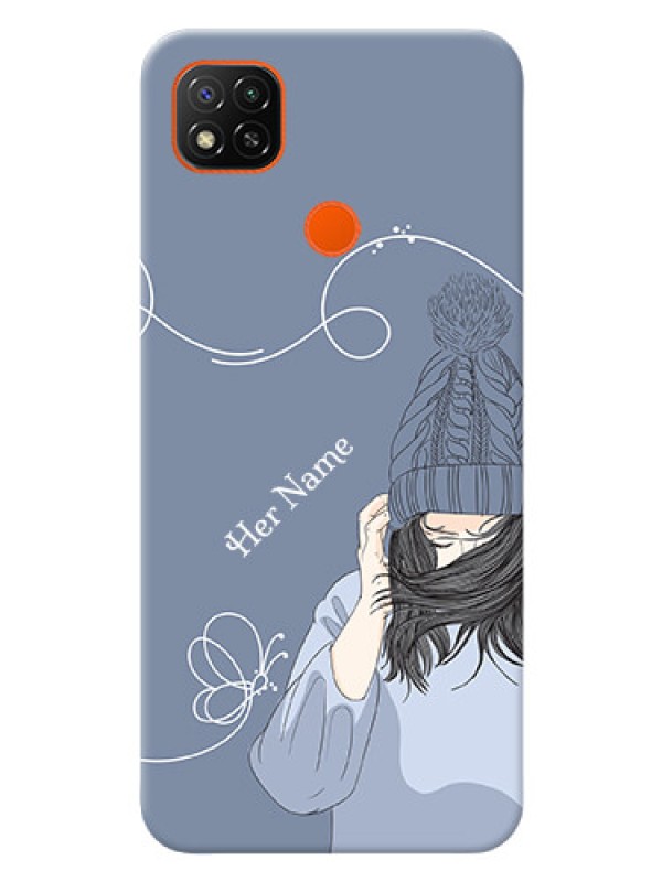 Custom Redmi 9 Custom Mobile Case with Girl in winter outfit Design