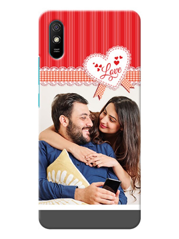 Custom Redmi 9A Sport phone cases online: Red Love Pattern Design