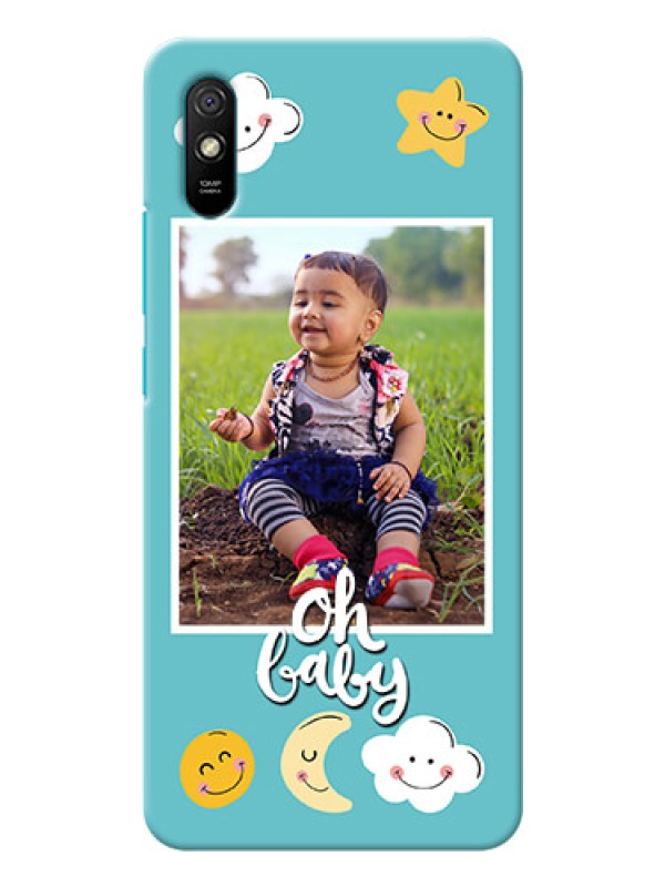 Custom Redmi 9A Sport Personalised Phone Cases: Smiley Kids Stars Design