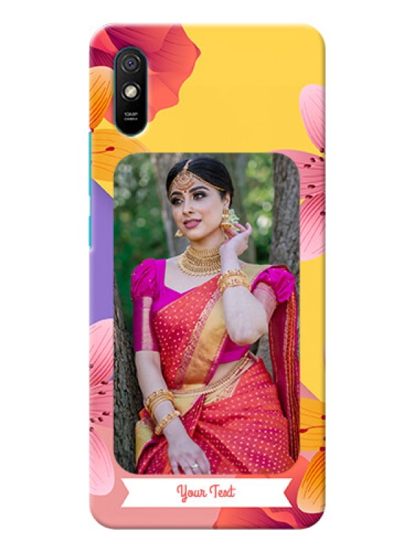 Custom Redmi 9A Sport Mobile Covers: 3 Image With Vintage Floral Design