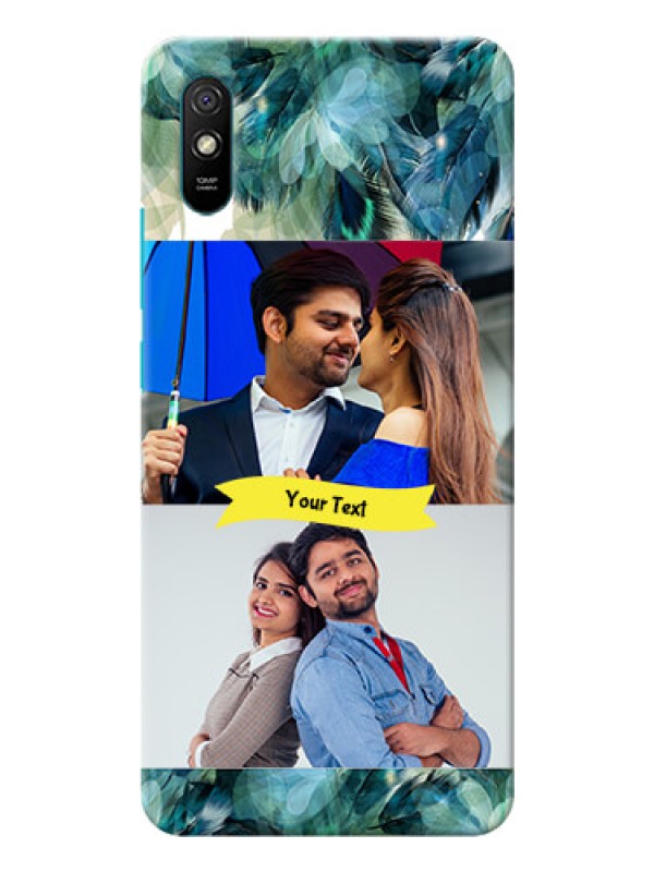 Custom Redmi 9A Sport Phone Cases: Image with Boho Peacock Feather Design