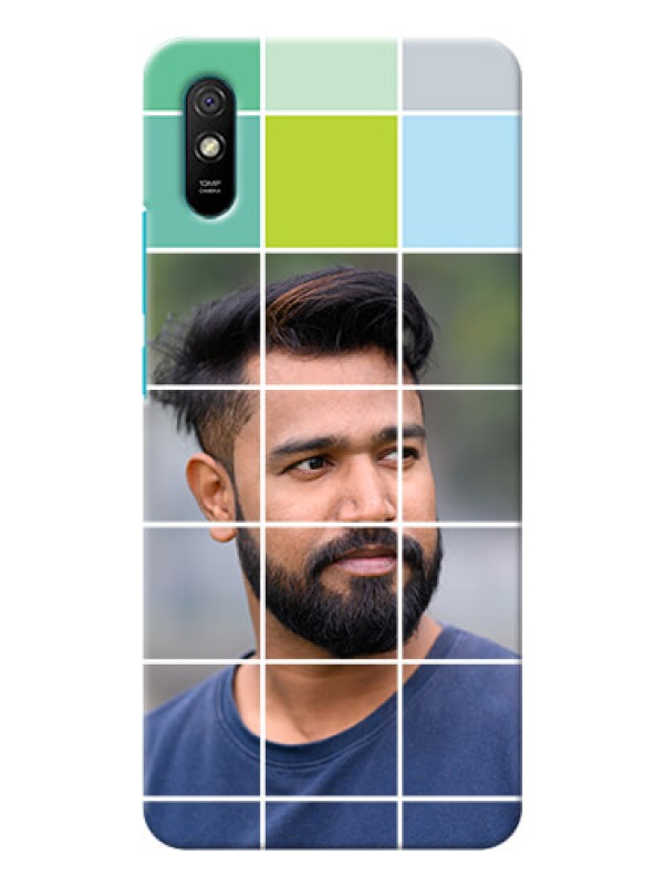 Custom Redmi 9A Sport personalised phone covers with white box pattern 