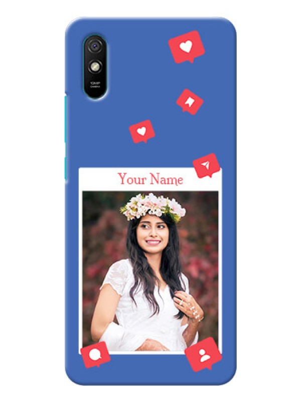Custom Redmi 9A Sport Back Covers: Like Share And Comment Design
