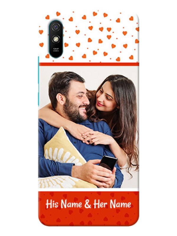 Custom Redmi 9A Phone Back Covers: Orange Love Symbol Design