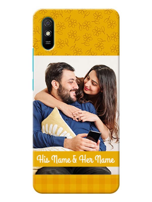 Custom Redmi 9A mobile phone covers: Yellow Floral Design
