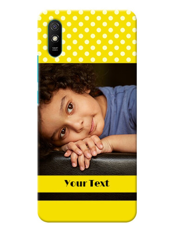 Custom Redmi 9A Custom Mobile Covers: Bright Yellow Case Design