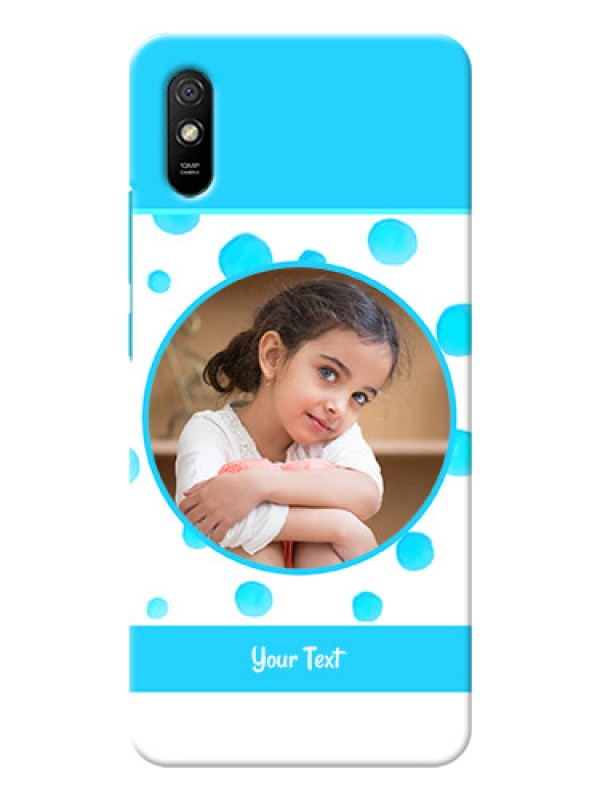 Custom Redmi 9A Custom Phone Covers: Blue Bubbles Pattern Design
