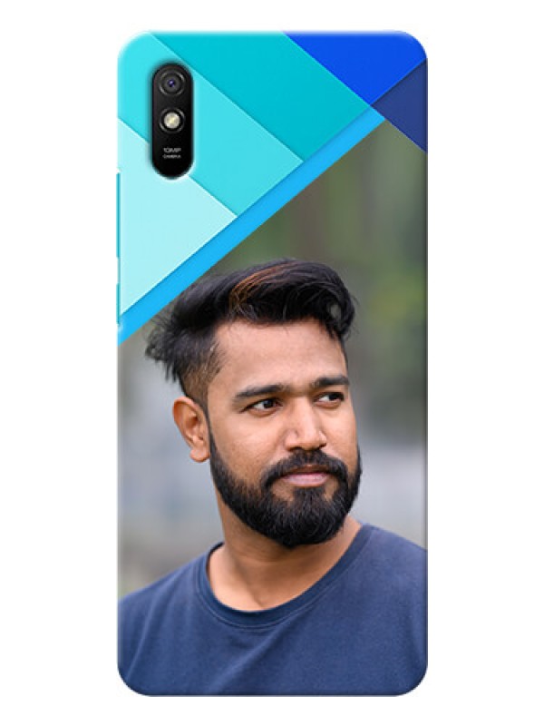 Custom Redmi 9A Phone Cases Online: Blue Abstract Cover Design