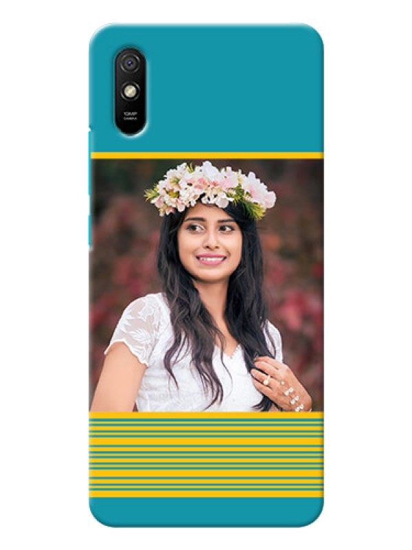 Custom Redmi 9A personalized phone covers: Yellow & Blue Design 