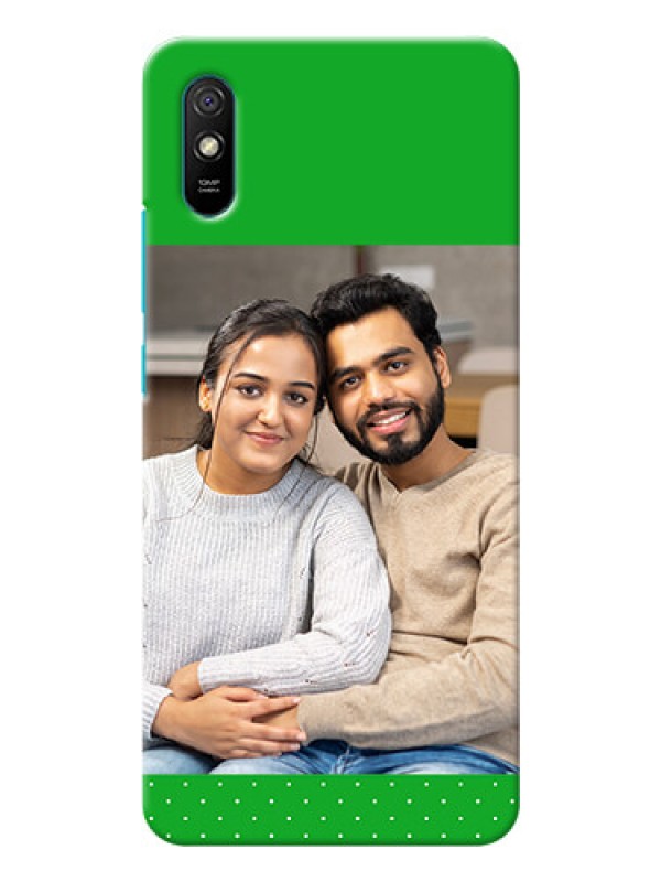 Custom Redmi 9A Personalised mobile covers: Green Pattern Design