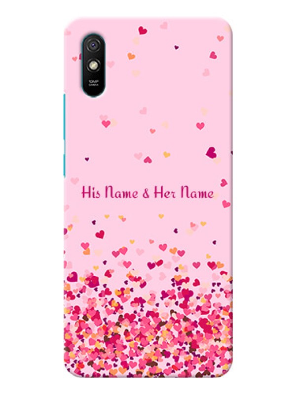 Custom Redmi 9A Phone Back Covers: Floating Hearts Design
