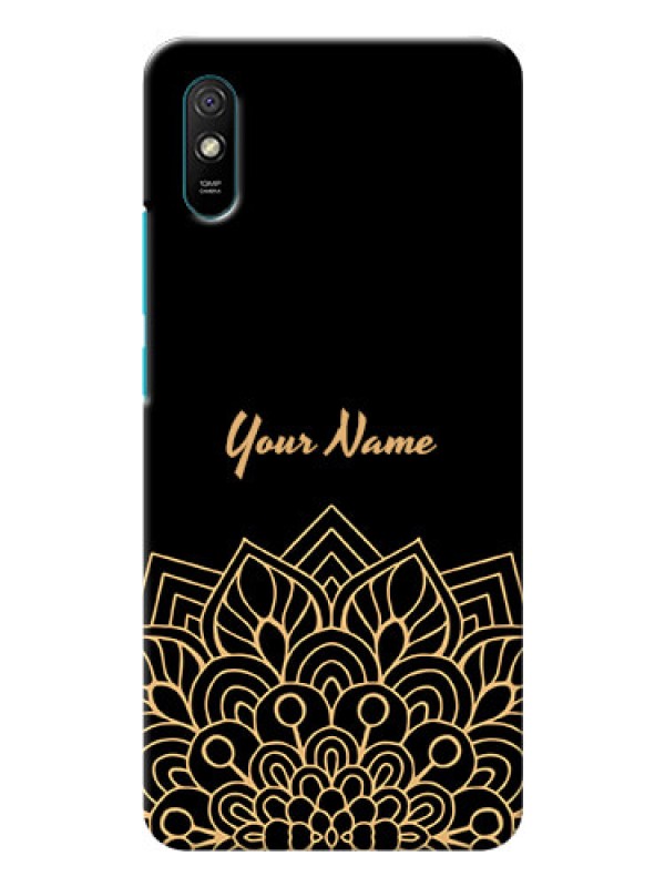 Custom Redmi 9A Back Covers: Golden mandala Design