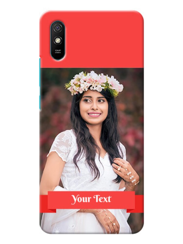 Custom Redmi 9i Sport Personalised mobile covers: Simple Red Color Design