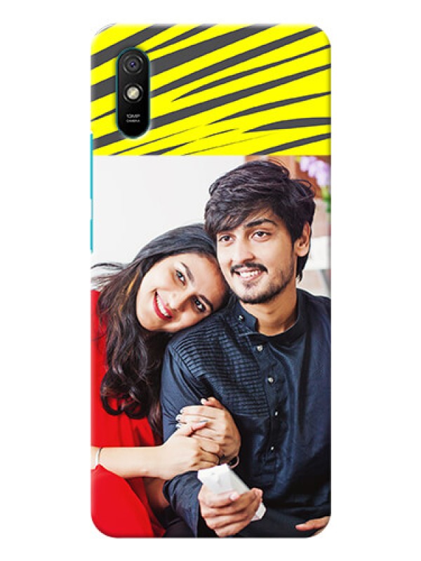 Custom Redmi 9i Sport Personalised mobile covers: Yellow Abstract Design