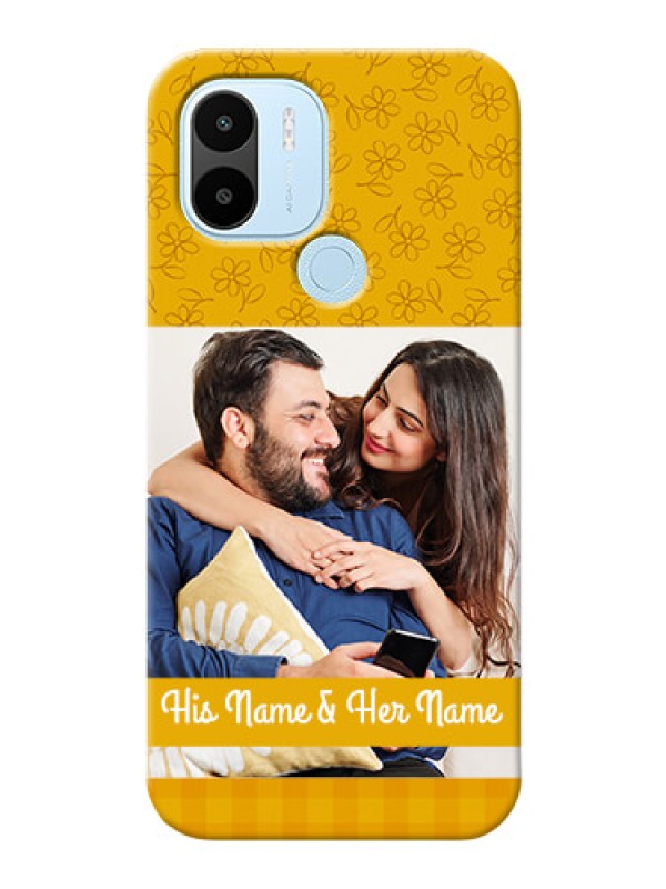 Custom Xiaomi Redmi A1 Plus mobile phone covers: Yellow Floral Design