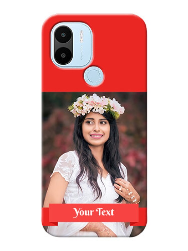 Custom Xiaomi Redmi A1 Plus Personalised mobile covers: Simple Red Color Design
