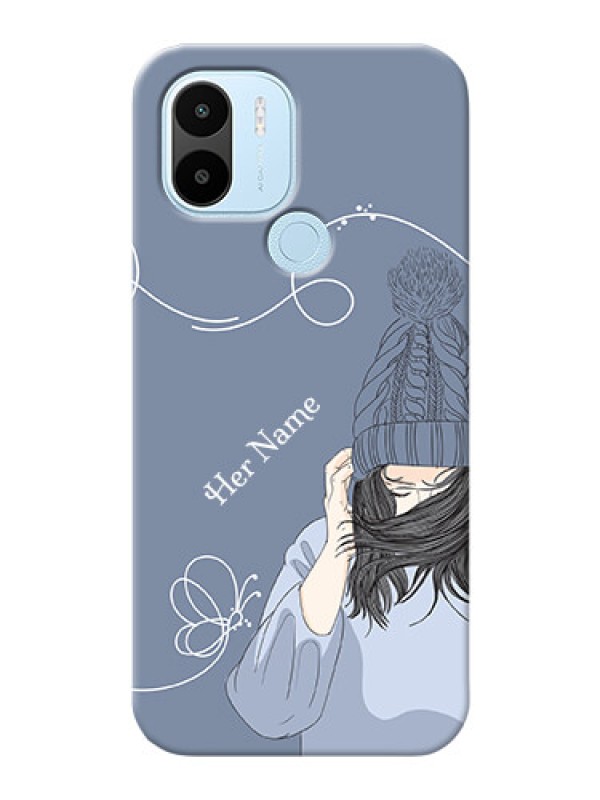 Custom Redmi A1 Plus Custom Mobile Case with Girl in winter outfit Design