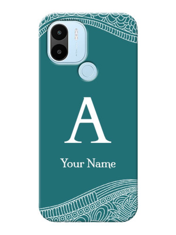 Custom Redmi A1 Plus Mobile Back Covers: line art pattern with custom name Design
