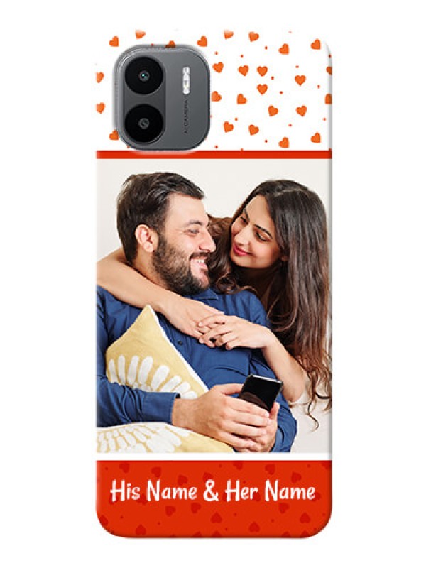 Custom Redmi A1 Phone Back Covers: Orange Love Symbol Design