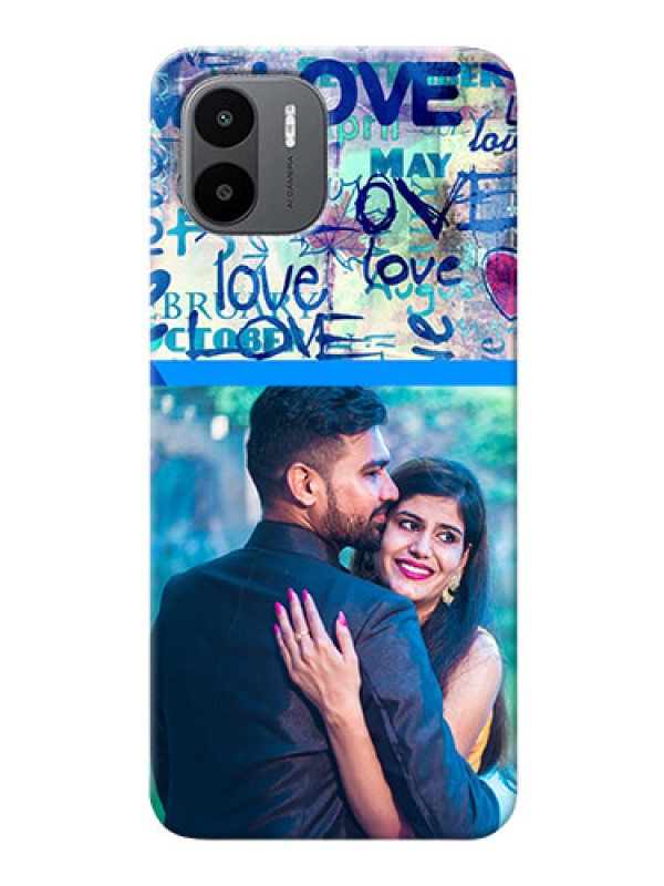 Custom Redmi A1 Mobile Covers Online: Colorful Love Design