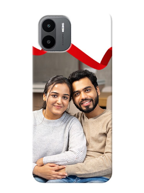 Custom Redmi A1 custom phone cases: Red Ribbon Frame Design