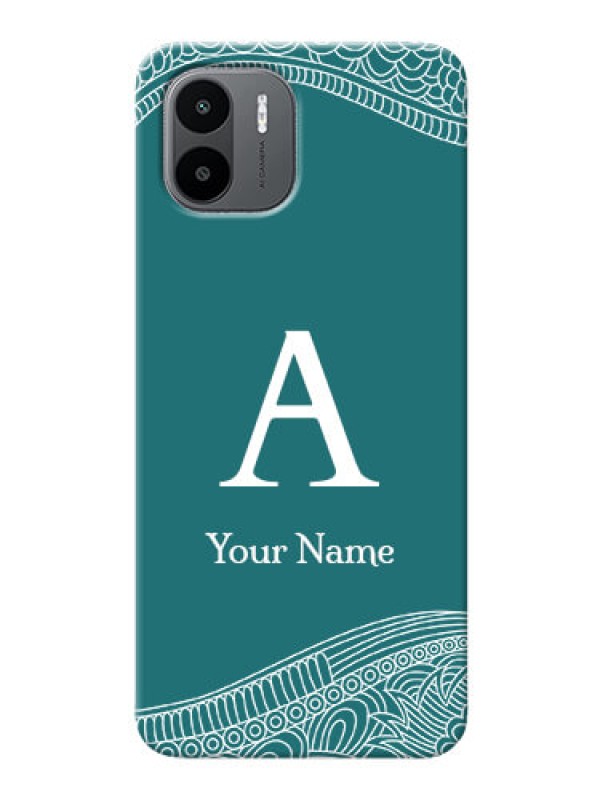 Custom Redmi A1 Mobile Back Covers: line art pattern with custom name Design
