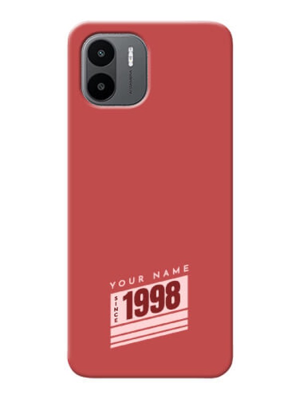 Custom Redmi A1 Phone Back Covers: Red custom year of birth Design