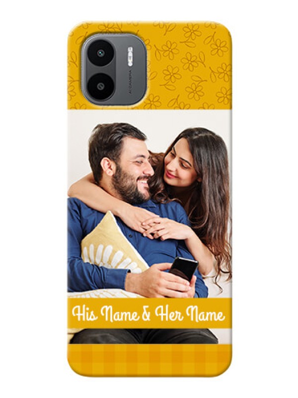Custom Xiaomi Redmi A2 mobile phone covers: Yellow Floral Design