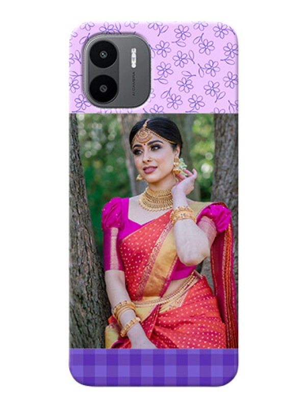 Custom Xiaomi Redmi A2 Mobile Cases: Purple Floral Design