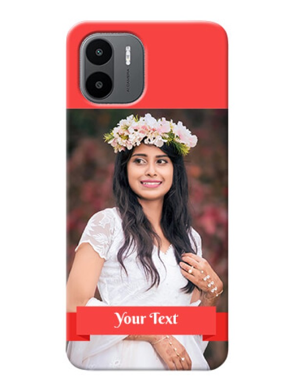 Custom Xiaomi Redmi A2 Personalised mobile covers: Simple Red Color Design